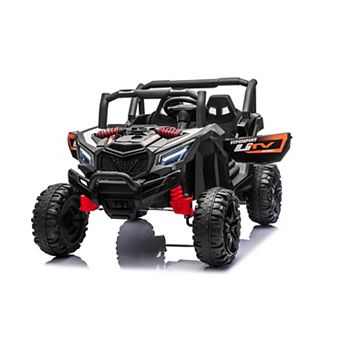 KWPZQEB 12V Ride On Car with LED Vehicle Lights & Music Playback Function