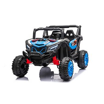 KWPZQEB 12V Ride On Car with LED Vehicle Lights & Music Playback Function