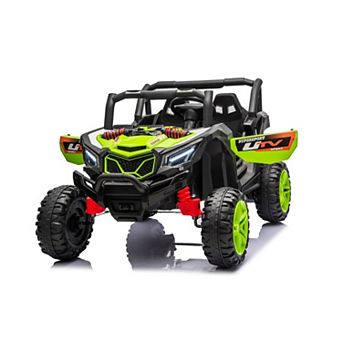 KWPZQEB 12V Ride On Car with LED Vehicle Lights & Music Playback Function