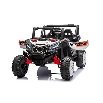 KWPZQEB 12V Ride On Car with LED Vehicle Lights & Music Playback Function