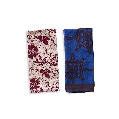 Block Print Tea Towel Set of 2