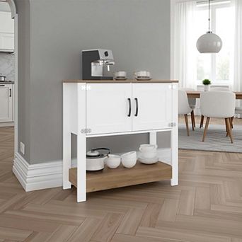 Dazey Coffee Station with 2 Shelves and Storage Doors