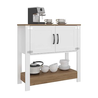 Dazey Coffee Station with 2 Shelves and Storage Doors