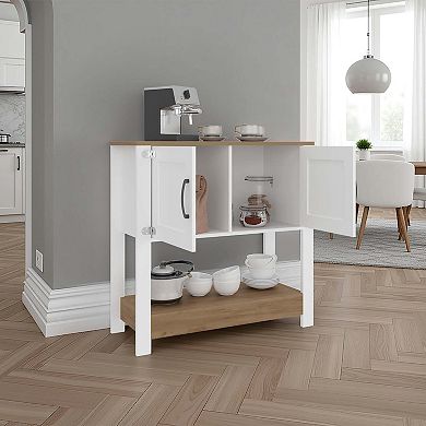 Dazey Coffee Station with 2 Shelves and Storage Doors
