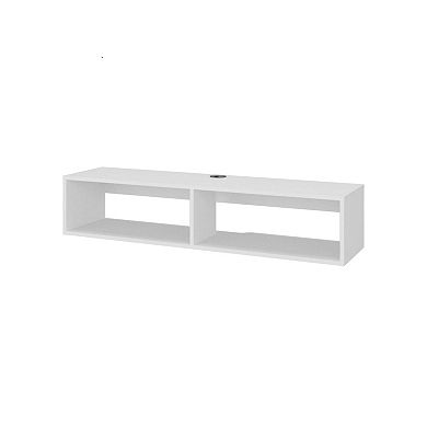 Klein FloatingTV Stand, Space-Saver Design with Functional Shelves, White