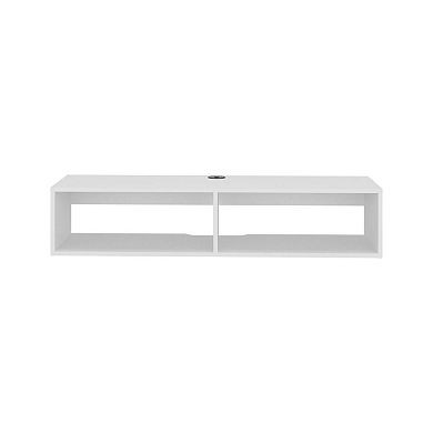 Klein FloatingTV Stand, Space-Saver Design with Functional Shelves, White