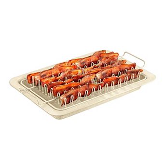 Nonstick Bacon Tray Set with Rack, Marble Coating Cooking Tray, Carbon Steel Rack, 2 pc Set