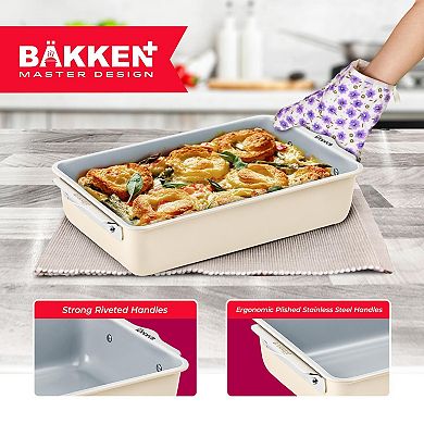 Ceramic Nonstick Roaster Pan, Aluminized Steel, PFOA & PFAS Free, Heavy-Duty
