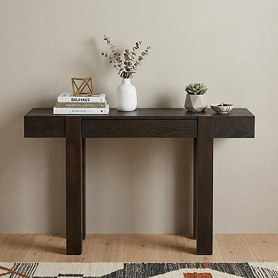 HomeRoots 47" Wood Console Table With USB And Drawer