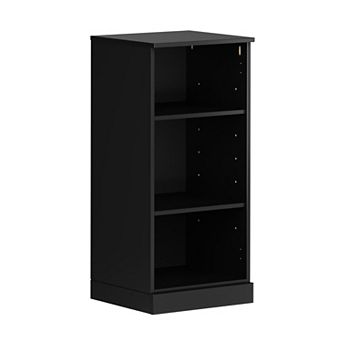 HomeRoots 36" Solid Wood Adjustable Three Tier Library Bookcase