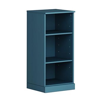 HomeRoots 36" Solid Wood Adjustable Three Tier Library Bookcase