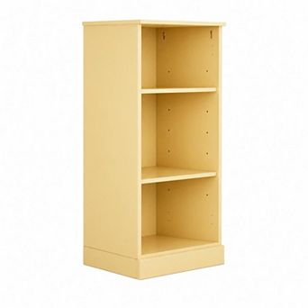 HomeRoots 36" Solid Wood Adjustable Three Tier Library Bookcase