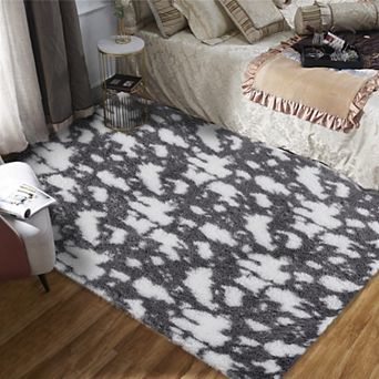 lxt-Machine Washable Area Rug for BedroomAccent Floor Carpet Modern Abstract Area Rug