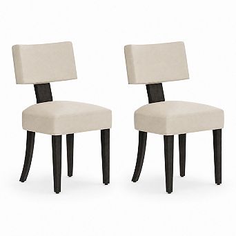 Dining Chairs Set of 2, Mid Century Modern Upholstered Chairs w/Back, Armless Kitchen Chairs