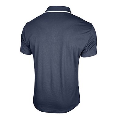 Men Quarter Zip Tipped Collar Pocket Short Sleeve Summer Tops