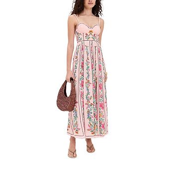 Womens Summer Boho Maxi Dress Spaghetti Strap High Waist A Line Vacation Beach Floral Long Dress