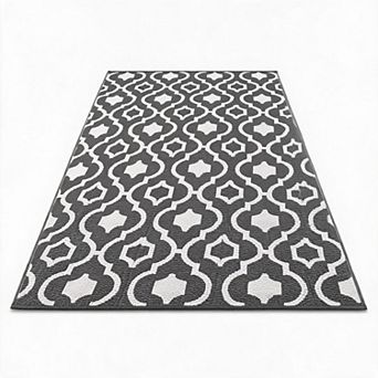 Waterproof & Reversible Outdoor Patio Rug Lightweight Plastic Straw Mat, Collapsible & Portable