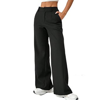 Women's High Waist Wide Leg Pant Business Casual Loose Work Trousers