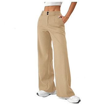 Women's High Waist Wide Leg Pant Business Casual Loose Work Trousers