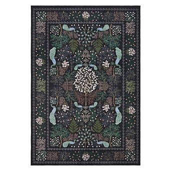 Fashionwu Vintage Peacock Tree Rug Non Slip Washable Carpet Soft Floor Mat Cottagecore Home Decor