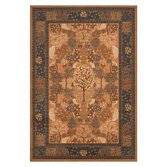 Fashionwu Vintage Peacock Tree Rug Non Slip Washable Carpet Soft Floor Mat Cottagecore Home Decor