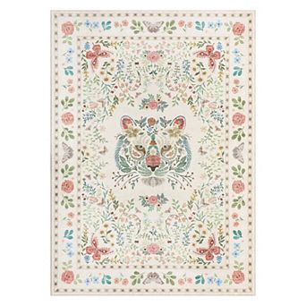 Fashionwu Modern Tiger Rug Farmhouse Floral Carpet Soft Non Slip Washable Non Shedding Decor Mat