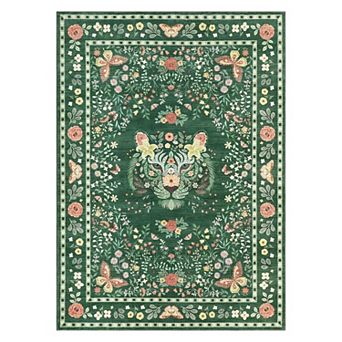 Fashionwu Modern Tiger Rug Farmhouse Floral Carpet Soft Non Slip Washable Non Shedding Decor Mat