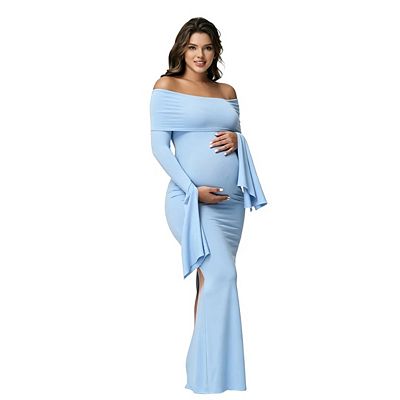formal maternity dresses online Katie Maternity Gown Long Windsor Blue