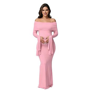 Maternity Dress Elegant Slim Pregnancy Gown Formal Maternity Dress Party Photoshoot