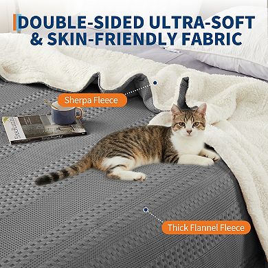 Heated Blanket Waffle Weave Fast Heating Blankets with Adjustable Heat Settings for Cozy Comfort