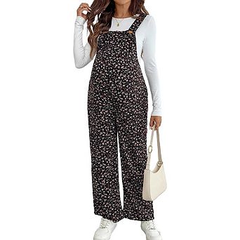 Maternity Jumpsuit Pants Trousers Casual Adjustable Pregnancy Floral Long Loose Maternity
