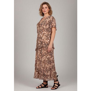 Avenue Women's Plus Size Maxi Ruffle Dress