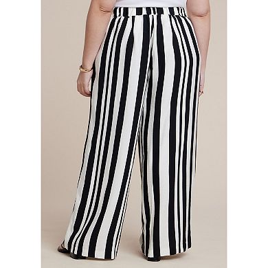 ELOQUII Women's Plus Size Pull On Wide Leg Pant