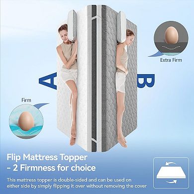 Maxspeed Extra Firm Mattress Topper 4 Inch Memory Foam Bed Topper, Removable & Washable & Non-Slip
