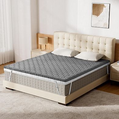 Maxspeed Extra Firm Mattress Topper 4 Inch Memory Foam Bed Topper, Removable & Washable & Non-Slip