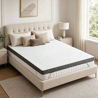 Maxspeed 4" Extra Firm Memory Foam Mattress Topper, Washable Cover, Anti-Slip Straps