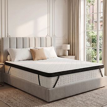 Maxspeed 3" Dual-Sided Flippable Memory Foam Mattress Topper, Medium Firm, Washable Cover