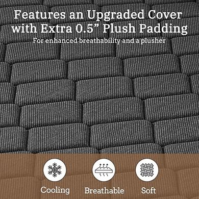 Maxspeed 3" Extra Firm Mattress Topper, High-Density Memory Foam, Nonslip Removable Washable Cover