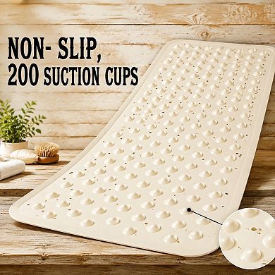 Smarkslabs Extra Large Non Slip Vinyl Bath Mat Suction Cups Washable