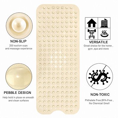 Smarkslabs Extra Large Non Slip Vinyl Bath Mat Suction Cups Washable