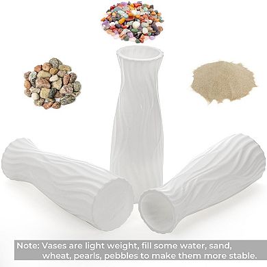 10 Pack Composite Plastic Flower Vase White Conic Home Decor Centerpieces Small Unbreakable