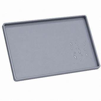 Extra Thick Silicone Mat Waterproof Raised Edge Non-slip Pet Feeding Spill-Proof Floor Protector