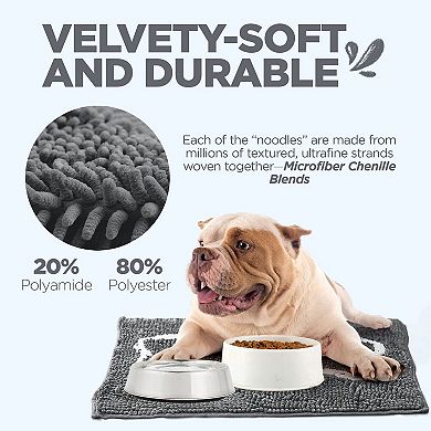 Absorbent Microfiber Chenille Dog Mat Non-slip Fast Drying Multi-purpose Machine Washable