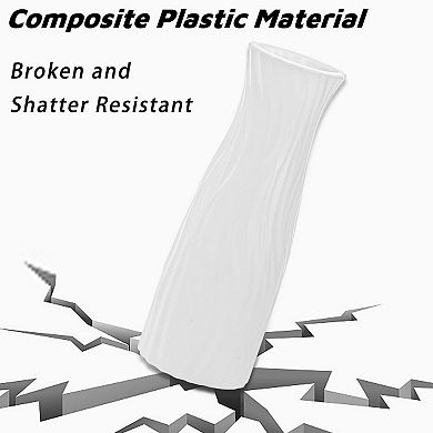 10 Pack Composite Plastic Flower Vase White Conic Home Decor Centerpieces Small Unbreakable