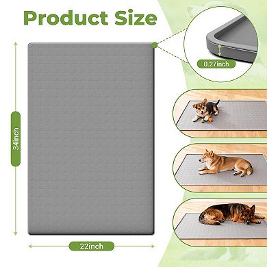 Extra Large 34x22 Inch Machine Washable Silicone Pet Food Mat Waterproof Non-slip Floor Protector
