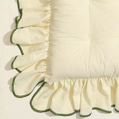 Cotton Ruffles Chair Cushion Soft Seat Pads With Ties Non Slip Machine Washable Multi Functional