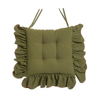 Cotton Ruffles Chair Cushion Soft Seat Pads With Ties Non Slip Machine Washable Multi Functional