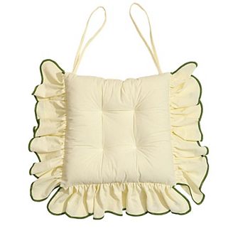 Cotton Ruffles Chair Cushion Soft Seat Pads With Ties Non Slip Machine Washable Multi Functional