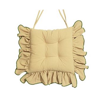 Cotton Ruffles Chair Cushion Soft Seat Pads With Ties Non Slip Machine Washable Multi Functional
