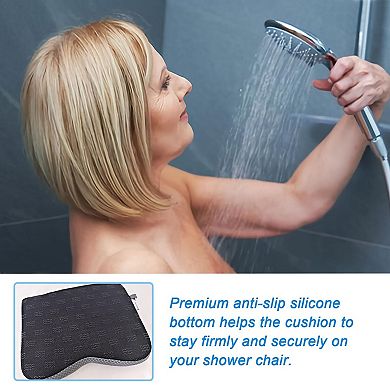 Shower Seat Cushion 4D Mesh Anti-Slip Silicone Bottom Thick Comfortable Easy Clean Bath Chair Pad